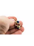 Сережки Вінтаж стиль Сапфір 14K Жовте золото vec027y